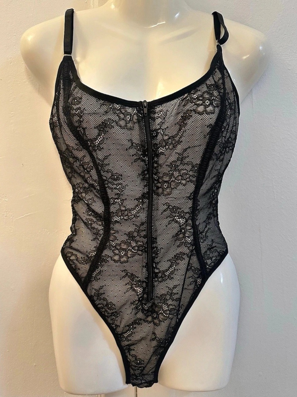 Black Floral Lace Bodysuit